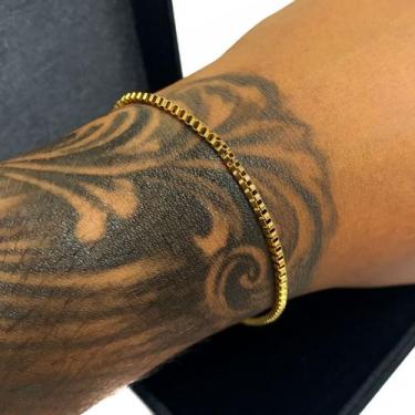 Imagem de Pulseira Bracelete Masculino Veneziana 2mm Banhada Ouro 18k - Azmar Se