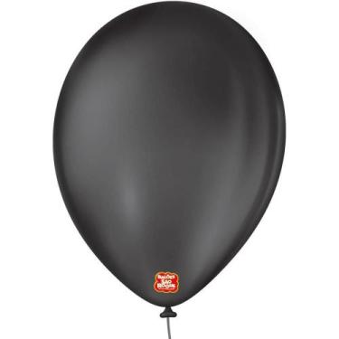 Imagem de Balão Redondo N09 Preto ébano - Pacote com 50 Unidades - Sao Roque