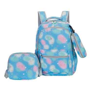 Imagem de Kit Mochila Infantil Resistente Estojo Lancheira Escolar Top - Alwy, A