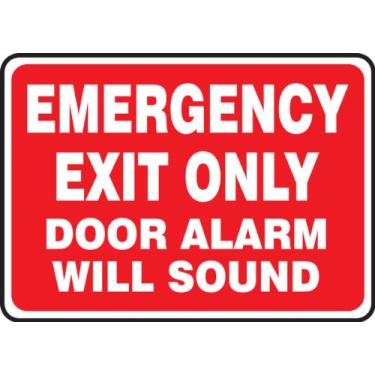 Imagem de Accuform Sinal de segurança "Apenas saída de emergência - alarme de porta soará", Aluma-Lite™, 25,4 x 35,5 cm (MEXT411XL)