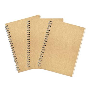 Imagem de Pacote com 3 cadernos pautados universitários, caderno espiral de capa amarela macia, caderno de anotações, caderno de anotações, diário de negócios para estudantes, escritório, diário de negócios, 100 páginas, 50 folhas, 19 x 13 cm
