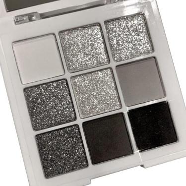Imagem de Paleta de Sombras Go Ho - 9 Cores Preto, Cinza e Prata