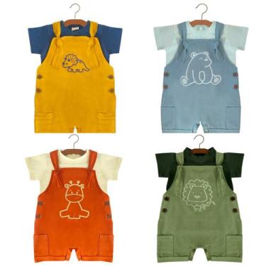 Imagem de Produto Conjunto Macacão Jardineira Infantil bordada BICHINHOS Menino 