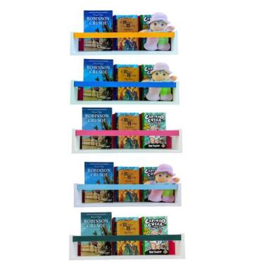 Imagem de Prateleira Revisteiro Infantil Mdf Colorido Nicho de Parede Organizado