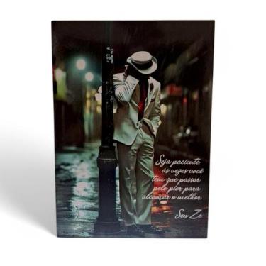 Imagem de Placa Decorativa Frase Zé Pilintra Mdf Fita DuplaFace 27 cm - Flash