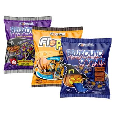 Imagem de Pirulito Halloween Tatuagem e Pinta Língua Bruxolito 500g - 3 Pacotes