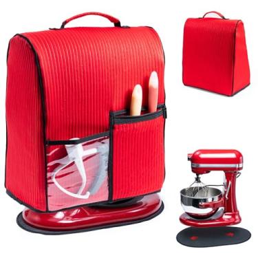 Imagem de BAGSPRITE Capa de batedeira com controle deslizante compatível com Kitchenaid Mixer 6/7/8 litros - Capa contra poeira com bolsos para acessórios de auxílio de cozinha