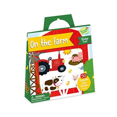 Imagem de Peaceable Kingdom Totais de adesivos reutilizáveis: na fazenda - 2 cenas de adesivos e 50 adesivos reutilizáveis em uma bolsa de transporte - ótimo para viagens, tarefas e em movimento! - Atividades