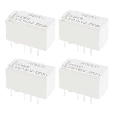 Imagem de ECSiNG 5 peças de relé de sinal PCB 2A 5V DC HFD3/005-L1 tipo de travamento para circuitos de controle de microprocessador