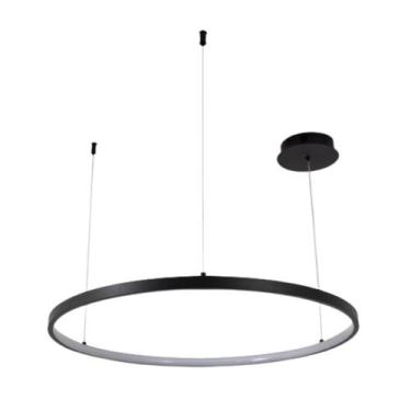 Imagem de pendente arco redondo com led interno 3000k 100cm - AL, preto