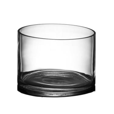 Imagem de Tanque de peixes cilíndrico grande de vidro para sala de estar HD tanque de peixes de vidro tartaruga aquário (20 x 14 cm)