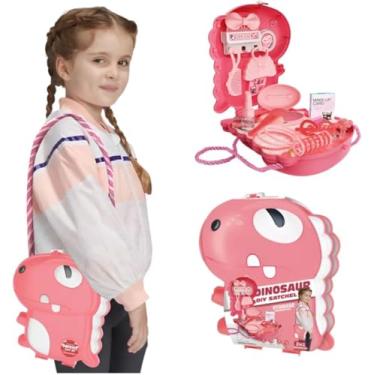Imagem de Kit Beleza Infantil Maleta Dinossauro Rosa, 18 Peças, Brinquedo de Faz de Conta, para Crianças a partir de 4 Anos