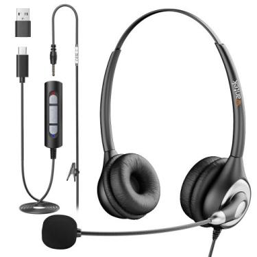 Imagem de Fone de ouvido Wantek USB-C Over-Ear com microfone para PC