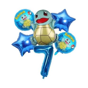 Imagem de Conjunto De Balões De Aniversário Pokémon Pikachu Squirtle Charmander 