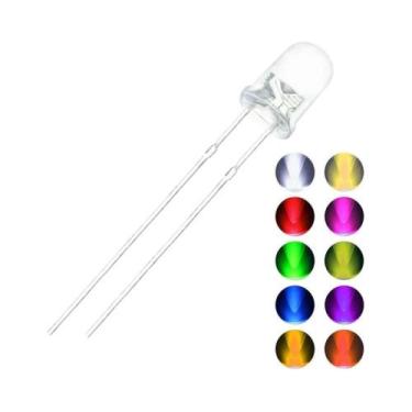 Imagem de Kit De Diodos LED Sortidos 100pcs 3MM Branco Verde Vermelho Azul Amare