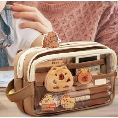 Imagem de Estojo De Papelaria Elegante Capivara Porta-lápis - MIEMAY, MARROM