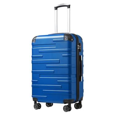 Imagem de Malas Coolife Conjunto com 3 peças, expansível (apenas a de 71 cm) com trava TSA, giratória, 51 cm, 61 cm, 71 cm, Azul, L(28in)