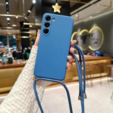 Imagem de Capa transversal em cor de chocolate para Samsung Galaxy S25 S24 S23 S22 S21 S20 Fe Plus Note 20 Ultra, capa traseira de silicone macio TPU (para Samsung S20 Plus/azul marinho)