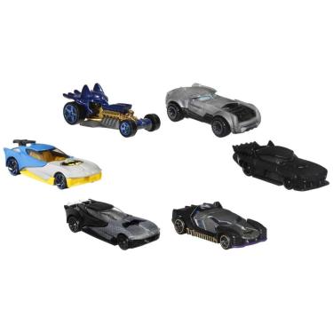 Imagem de Conjunto de 6 Carrinhos Hot Wheels do Batman em escala 1:64, da Mattel Ideal para Colecionadores e Fãs