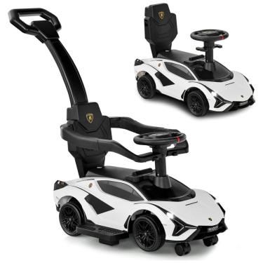 Imagem de Carrinho de Passeio Infantil 3 em 1 com Alça, Música, USB, Farol e Compartimento Sob o Assento para Crianças de 1 a 5 Anos, INFANS, Branco