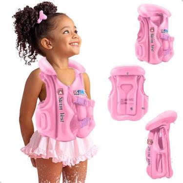 Imagem de Boia Colete Inflável Para Bebe Piscina Salva Vidas - M3M, Rosa, M