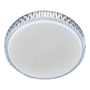Imagem de Lustre Plafon Cristal Acrílico 16W SL 3 em 1 Redondo – LED Bivolt, 3 Temperaturas de Cor (Branco Frio, Neutro e Quente), Design Moderno, ABS e Cristal, Ideal para Sala e Quarto