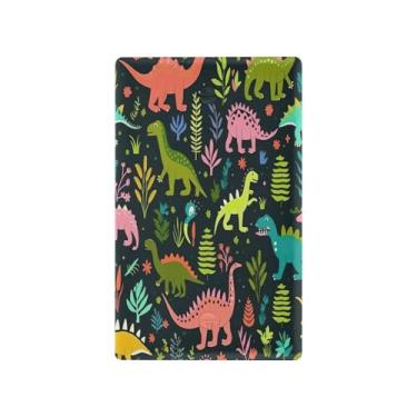 Imagem de Blueangle Placa de parede decoradora de capa em branco, tamanho padrão, dinossauros coloridos de 1 gangue, capa de interruptor para quarto de escritório em casa, 4,53 x 2,76 polegadas (319)