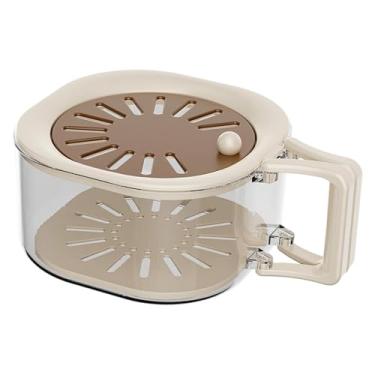 Imagem de Bothyi Cesto escorredor de frutas, cesto para lavar roupa, removível, multiuso, com ventilação ajustável, prático, com tampa, alça dobrável, Cor Café