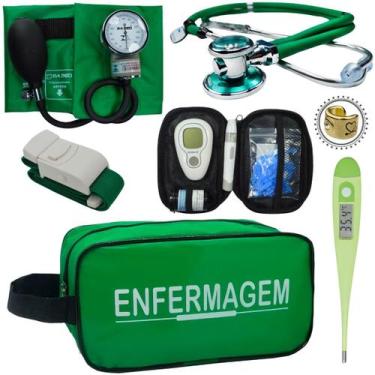 Imagem de Kit Enfermagem Esteto Com Medidor Glicose Aparelho Pressão - Love Saud