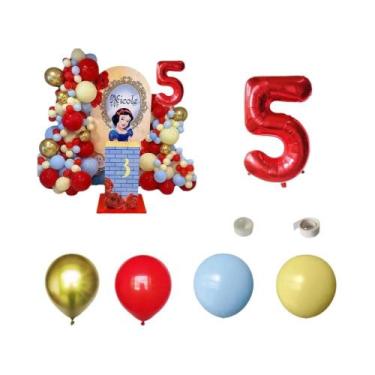 Imagem de Balões De Folha Princesa Branca De Neve Para Meninas, Conjunto De Núme