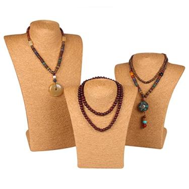 Imagem de Suporte de joias suporte de exibição de joias modelo busto mostra expositor corda exibição de joias colar pingentes manequim joias suporte organizador exibição de joias (cor: amarelo, tamanho