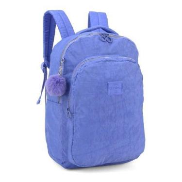 Imagem de Mochila Juvenil Crinkle Tactel Up4you Com Pompom, Violeta