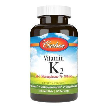 Imagem de Suplemento Carlson Vitamina K2 MK-7 180mcg 180 cápsulas gelatinosas-Unissex