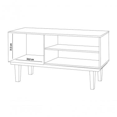 Imagem de Rack Denver para Sala 110cm com Porta Dobrável Preto Naturale Carmolar Móveis
