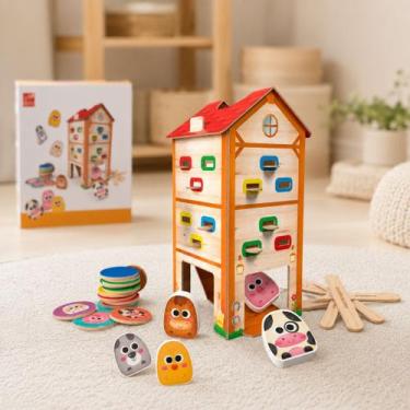 Imagem de Jogo Cai, Não Cai Fazendinha Alfabetização Infantil Brinquedo pedagógi
