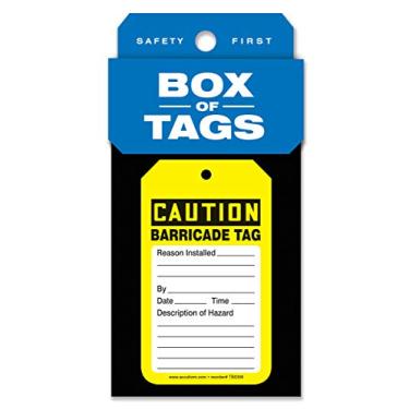 Imagem de Accuform TBX308 Caixa de etiquetas, etiqueta de barricada de cuidado, 13 cm x 8 cm, 50/caixa