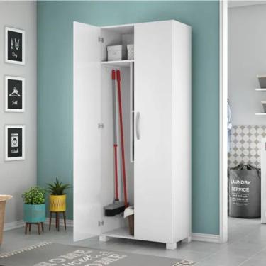 Imagem de Armário Multiuso Lavanderia 2 Portas 3 Prateleiras Branco Notável