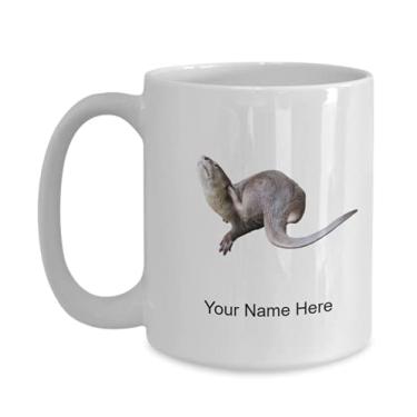 Imagem de Caneca personalizada de lontra com revestimento suave, xícara de café de lontra com revestimento suave, ideia de presente de lontra com revestimento suave, copo de lontra com revestimento suave personalizado - caneca de café de 445 ml