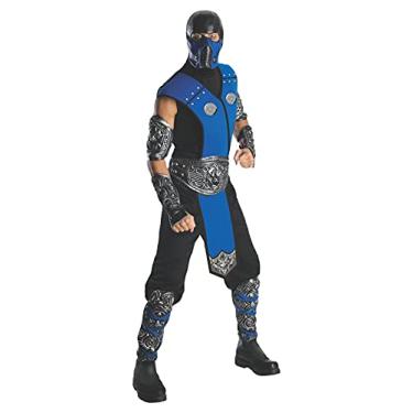 Imagem de Fantasia adulta Mortal Kombat Sub Zero, Azul, One Size