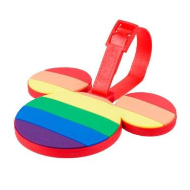 Imagem de Etiqueta Identificação Bagagem Mala Mickey Arco-Íris Disney