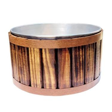 Imagem de Tina Escalda Pés Marrom, Bacia Pedicure, Balde Newborn - Dema Madeiras