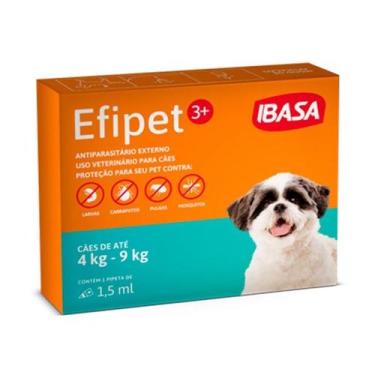 Imagem de Antipulgas E Carrapatos Efipet Para Cães De 4 A 9 Kg - Ibasa