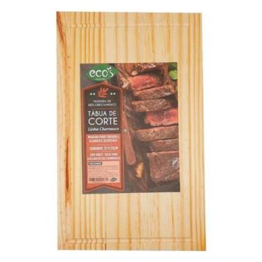 Imagem de Tábua De Corte Dia A Dia Madeira Pinus Com Vinco 37x23 Cm- ECOS - Eco'