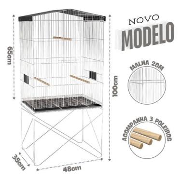 Imagem de Viveiro Gaiola para Pássaros Médio Dobrável - Nobrega