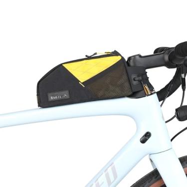 Imagem de Rhinowalk Bolsa de tubo superior de bicicleta, bolsa para quadro frontal de bicicleta, impermeável, parafuso, acessórios de ciclismo, tubo superior, bolsa de nylon para mountain road bike (amarelo)