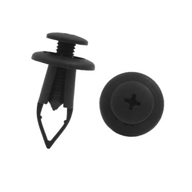 Imagem de TUCKBOLD 50 peças de clipes de parafuso de expansão tipo pressão de rebite de plástico preto 9 mm para peças automotivas de carro