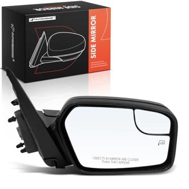 Imagem de A-Premium Espelho retrovisor elétrico do lado do passageiro - compatível com Ford Fusion 2011-2012 e Mercury Milan 2011 - Aquecido, não dobrável, preto liso espelho retrovisor externo com vidro de