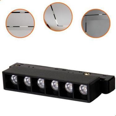 Imagem de Luminaria Smd Pontual Fixa 6w Para Trilho Magnético 48v Led - VLED, Br