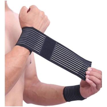 Imagem de Par Munhequeira Pulso Faixa De Compressão Tendinite - FXConectt, Preto
