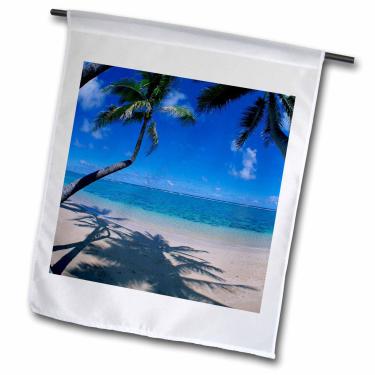 Imagem de 3dRose fl_84733_1 Bandeira de jardim, 30 x 45 cm, praia com sombra de palmeira-NA04 DPB0003-Douglas Peebles